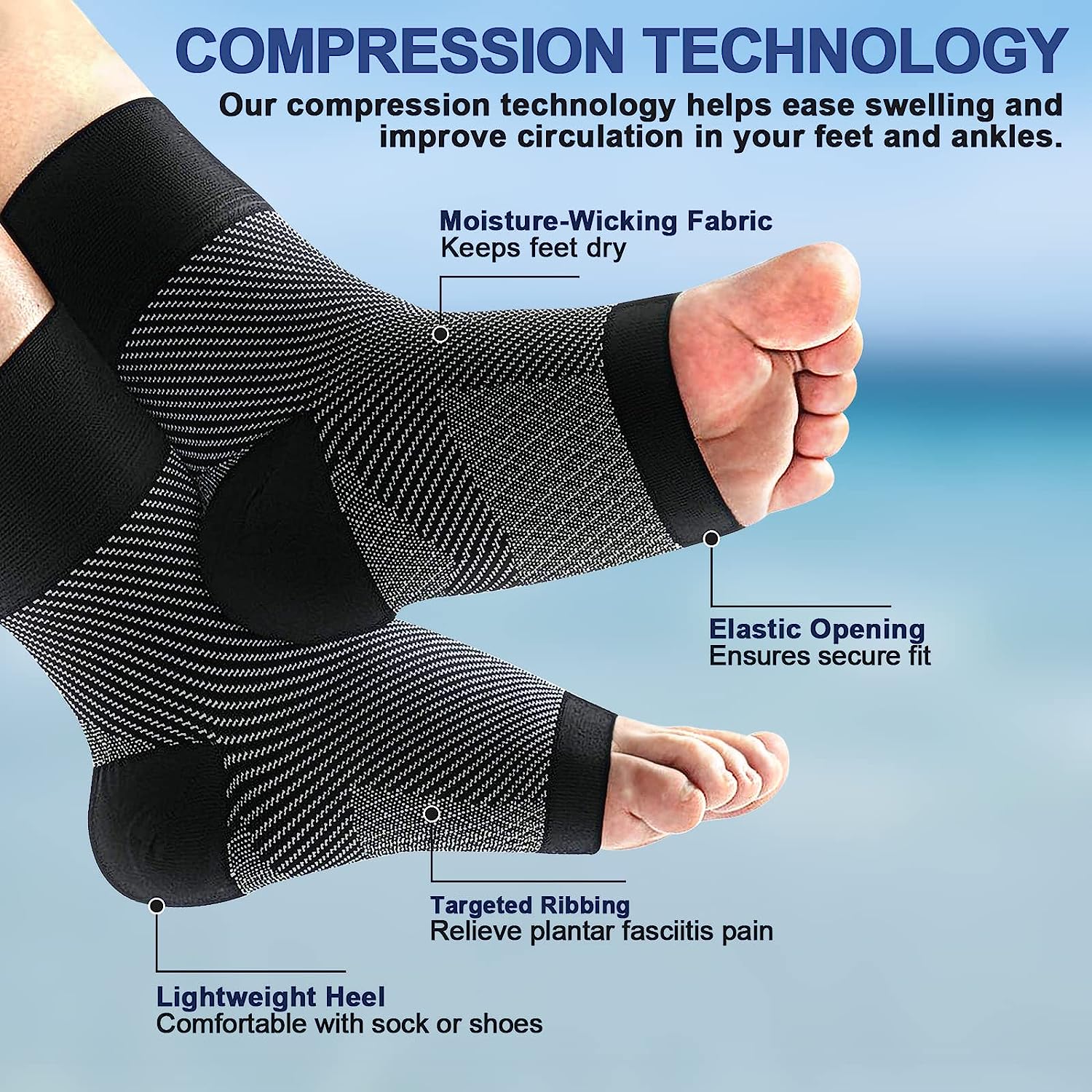 1pair Plantar Fasciitis Compre - Ankle Brace Sock recension och pris