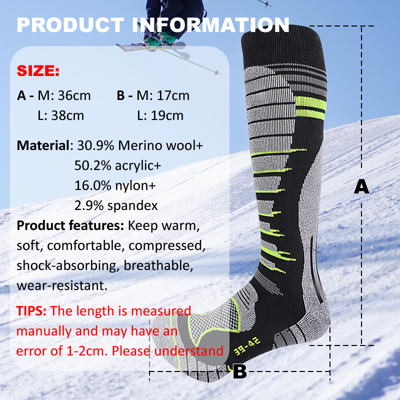 Merino Wool Ski Socks Cold Wea - Knee High Sock Women recension och pris