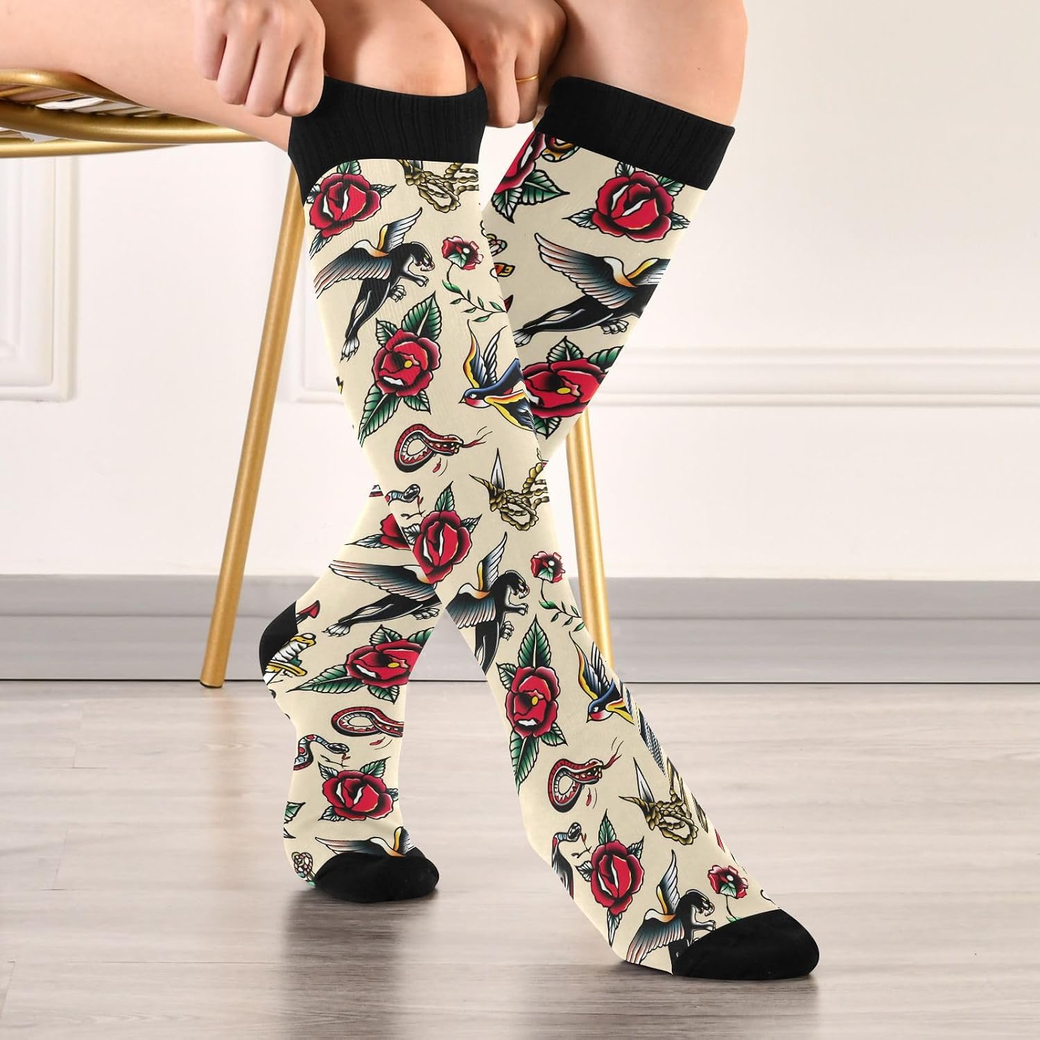 Traditional Tattoo Compression - Knee High Sock Women recension och pris