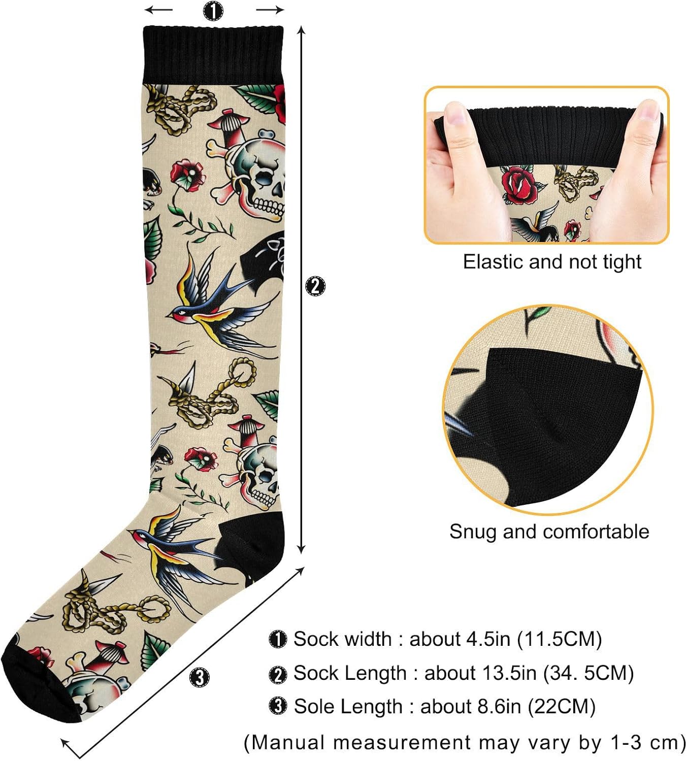 Traditional Tattoo Compression - Knee High Sock Women recension och pris