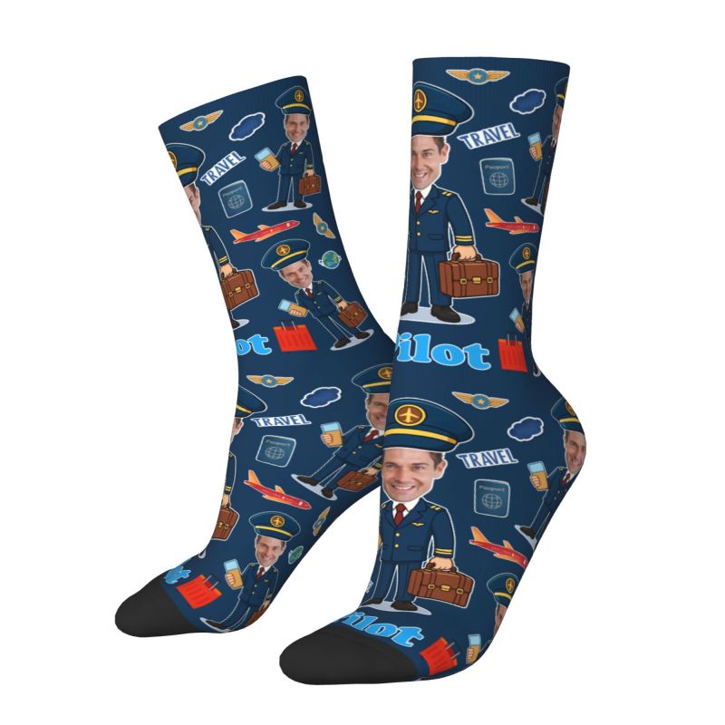 Novelty Men's Funny Pilot Cust - Dress Sock Men recension och pris