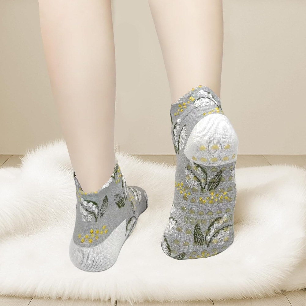 Floral Jacquard Yoga Socks for - Grip Sock Yoga recension och pris
