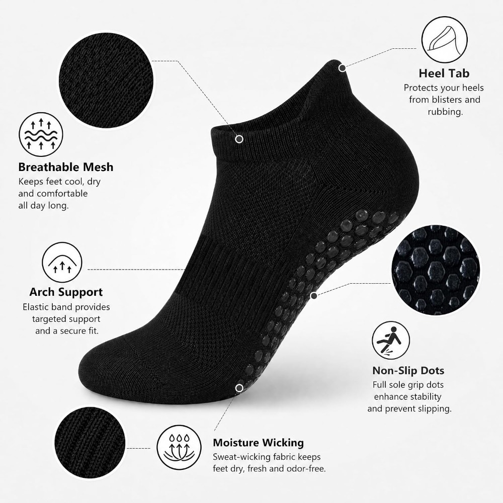 Non-Slip Grip Socks for Women: - Grip Sock Yoga recension och pris
