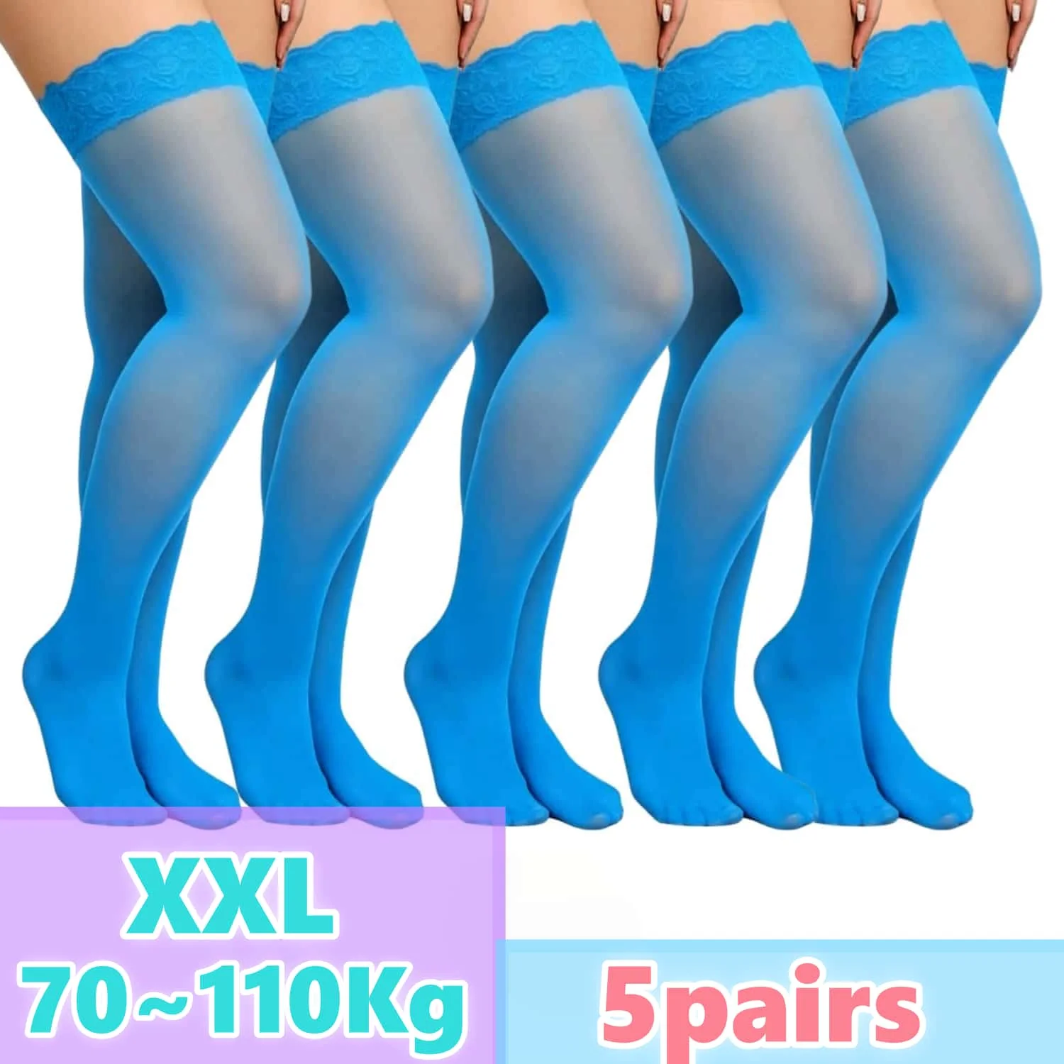 Woman Plus Size Lace Thigh Hig - Thigh High Sock Stay Up recension och pris