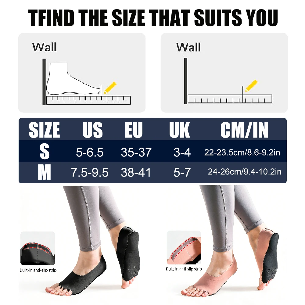 1Pair Toeless Yoga Socks for W - Grip Sock Yoga recension och pris