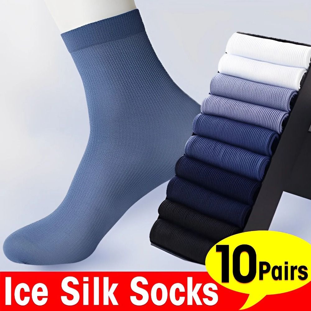 10Pairs Fashion Breathable Men - Silk Sock Bamboo recension och pris