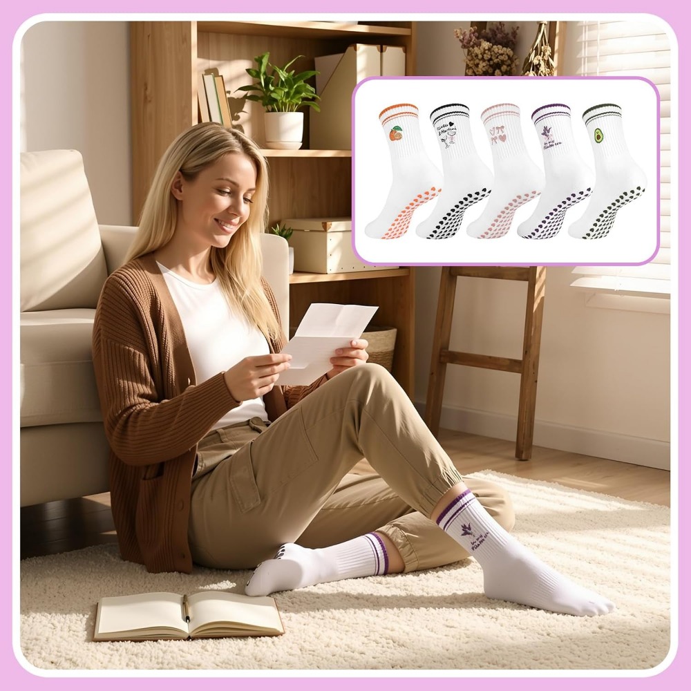 Women's Cute Ruffled Yoga Sock - Grip Sock Yoga recension och pris