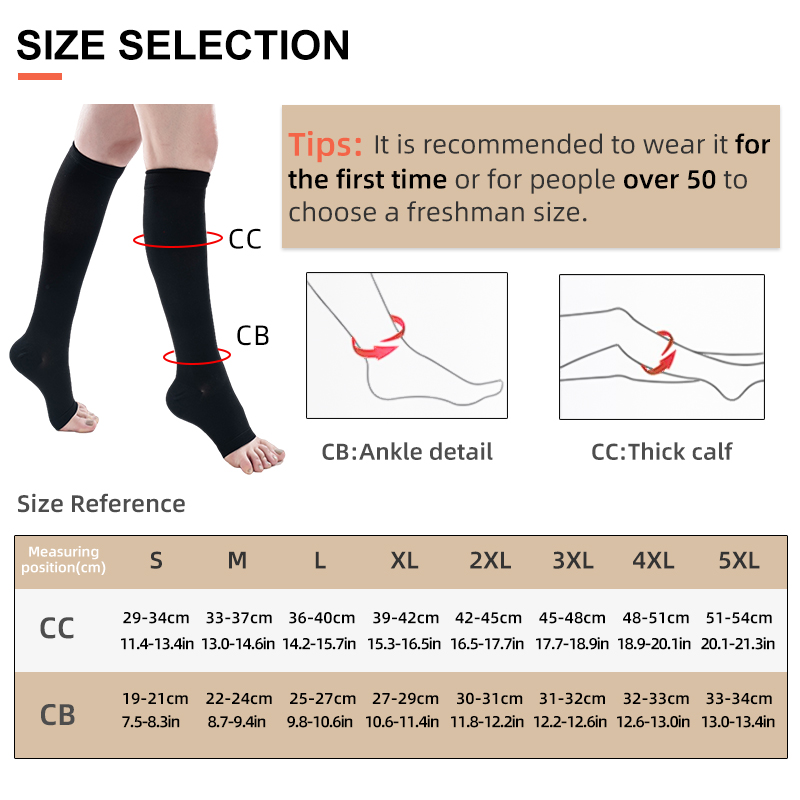 S-5XL 2pcs/Pair Medical Compre - Compression Sleeve Calf recension och pris